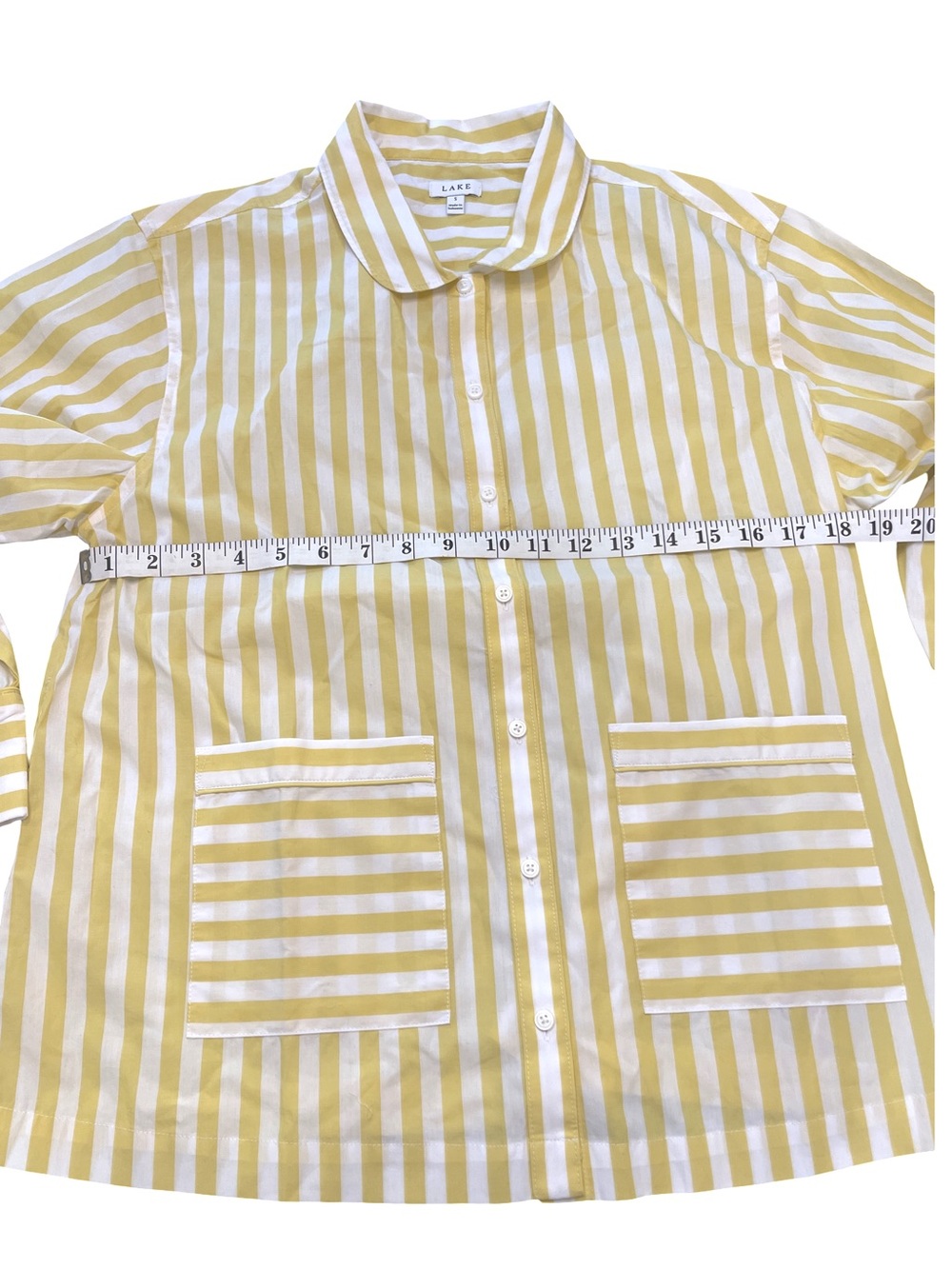 Lake Pajamas Yellow and White Striped Cotton PJ Set - "mama" Embroidered - Picture 3 of 9